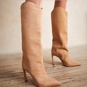 SCHUTZ Light Nude Maryana Sculpt Boots Size 11